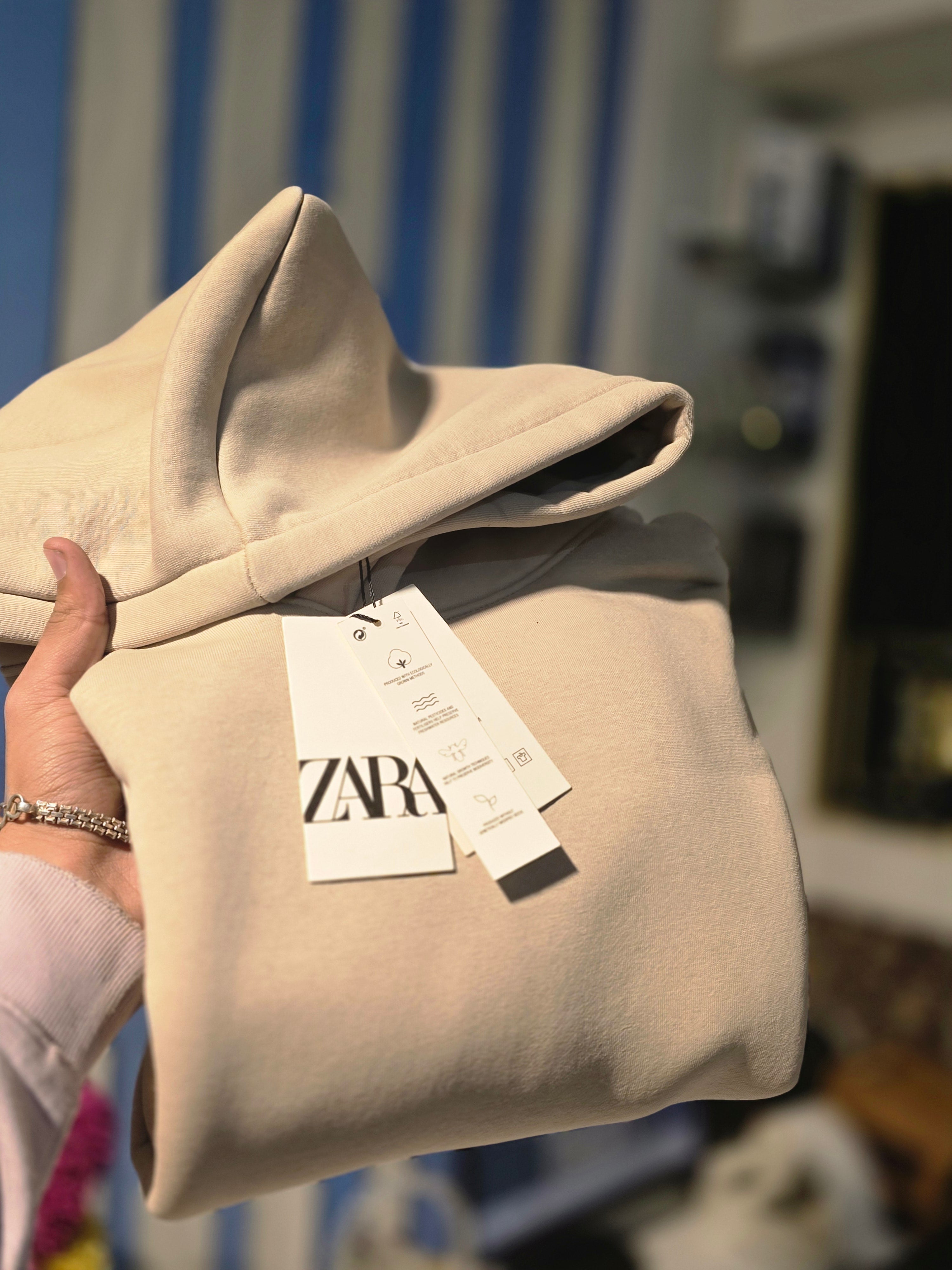 MENS PREMIUM PLAIN CREAM COLOUR HOODIE 100%COTTON