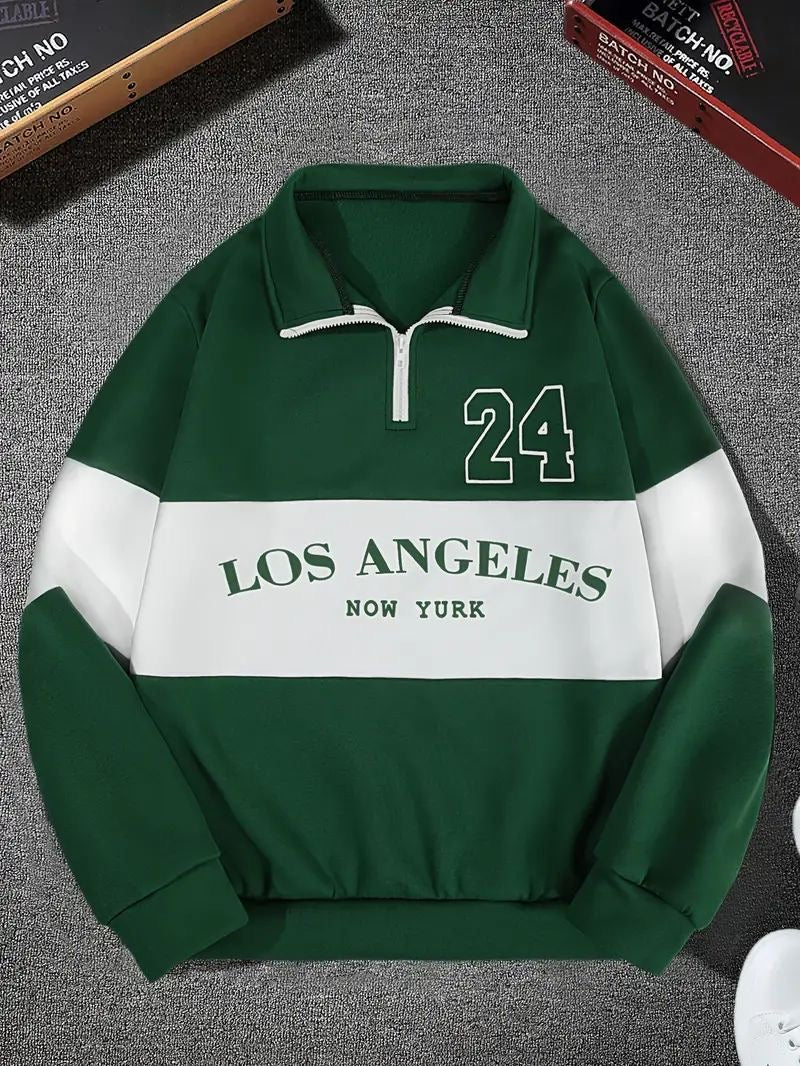 Men Full Sleeve Color Block, Printed Sweatshirt