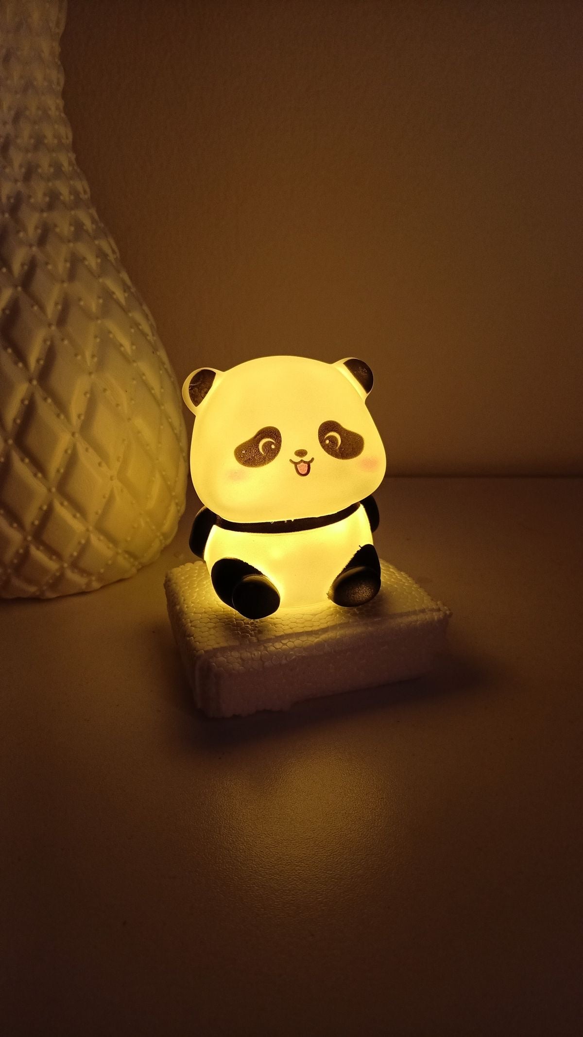 Rechargeable Silicone Cute Panda Night Light for Kids with 7 Color Changing Night Lamp (14 cm, White Panda)